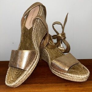 Brand new rose gold Loeffler Randall espadrille wedges